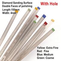 4 mm dantų metalo poliravimo lazdelė poliravimo juostelė su dviem pusėmis deimantiniu šlifavimo paviršiumi su skylute Dantų balinimo medžiagos 5 pcs Fine Red