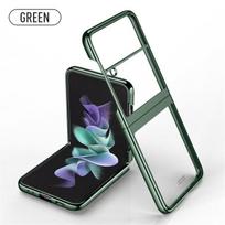 „Samsung Galaxy Z Flip 4 3 Flip4 Case“ prabangus galvanizuojamas skaidrus spalvingas sulankstomas, smūgiams atsparus apsauginis dėklas For Z Flip 3 žalia
