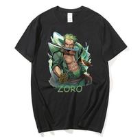 Anime ONE PIECE Roronoa Zoro Manga grafiniai marškinėliai animacinių filmų marginti vasariniai marškinėliai Vyriški moteriški laisvalaikio medvilniniai marškinėliai Negabaritiniai gatvės drabužiai XXXL