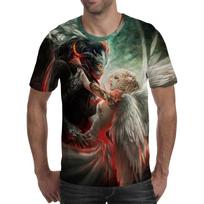 Vyriški marškinėliai Spirit Anime 3D Fluorescent Angel Print marškinėliai Unisex-Adult Hipster 3D marškinėliai Street Hip Hop Oversized marškinėliai L