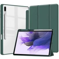 Skirta Samsung Galaxy Tab S8 S7 11 Plus FE 12,4 colio dėklui permatomas galinis planšetinio kompiuterio dangtelis, skirtas Tab S8 Ultra 14,6 colio stovo dėklas Funda Tab S7 FE 12.4 tamsiai žalia spalva