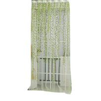Pagrindinis medis Stiklo verpalai Gluosnio Užuolaidos Tiulis Kambario Dekoras Užuolaidos Permatomos Panel Drapes 100cm x 270cm žalia