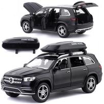 1/32 Scale Benz GLS580 Diecast automobilių modelio žaislas, patraukiama atgal žaislinė transporto priemonė su garsu ir šviesa vaikams, mažiems berniukams, mergaitėms, dovanų kolekcija 1/32-16.5x7.3x6.5cm juoda