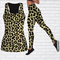 Yellow Leopard Print Jogos apranga moterims Madinga Treniruotės Antblauzdžiai Fitnesas Sportas Kasdieninės jogos kelnės XS geltona