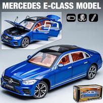 1/24 mastelio E klasės E300L liejimo automobilio modelio žaislas, ištraukiama žaislinė transporto priemonė su garsu ir šviesa vaikams, mažiems berniukams, mergaitėms, dovanų kolekcija 1/24-22.8x8.5x6.5cm mėlyna
