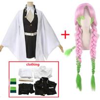 Anime Demon Slayers Kimetsu no Yaiba Mitsuri Kanroji Cosplay Kostiumas Kimono Kisatsutai Seksualūs Moterys Uniformuoti Helovino drabužiai L-(Suit+Wig)