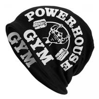 Powerhouse Gym kepurės su pomponu, kepurės unisex moterims, unisex žiemos šilta megzta kepurė, suaugusiųjų kultūrizmo, fitneso, raumenų kepurės One Size gray