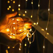 LED užuolaidos fėjos žibintai Lanksčios vielos stygos šviesos girlianda Kalėdoms Naujųjų metų vakarėlis Vestuvės Namų sodo terasos apdaila 3mx1m šilta balta spalva
