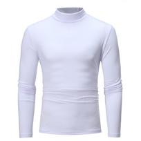 Vyriški ilgomis rankovėmis žieminiai vienspalviai golfo tipo vyriški kasdieniai įprasto kirpimo viršutiniai drabužiai palaidinė 3XL balta