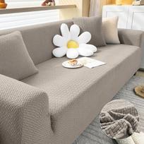 Storas sofos užvalkalas Elastingas žakardinis sofos užvalkalas 1 /2 /3 /4 vietų L formos kampinės sofos užvalkalas svetainei 1 Seater 90-130cm pilkšvai ruda