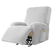 Velvet Fabric Recliner kėdės užvalkalas Lazy Boy Relax Atlošiamas sofos užvalkalas Elastinis fotelio užvalkalas, skirtas svetainei namuose 1 Seater sidabras