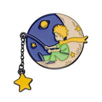 Mielas animacinis filmas Mažasis princas Mėnulis Žvaigždė Pasaka Emaline Sagė Meninis ženklelis Papuošalai Papuošti aksesuarai moon