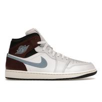 Air Jordan 1 Retro Mid SE Brown Blue Grey Men Sneakers White Black Sail FQ7831-142 41