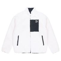 Puma Apverčiama šerpa vilna šilta striukė su apykakle Vyriška striukė balta 530028-01 S black