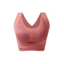 Push Up liemenėlė moterims Besiūlės sportinės liemenėlės Patogus be apačios Bralette Sexy Cross Back Brassiere Femme XXXL smėlis