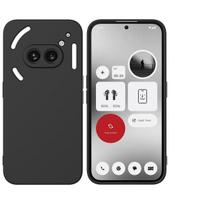 Telefono 2A dėklas, originalus skystas silikonas, odai nekenksmingas galinis dangtelis, skirtas niekam Telefono 2A dirželio buferis Nothing Phone 2A juoda