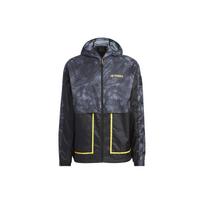 Adidas X National Geographic Co-Branded Colorblock Letter Logo Print Hooded Long-Sleeve Jacket Men Jacket Black HY4691 XS