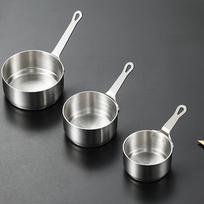 3 vnt / rinkinys Nerūdijančio plieno padažo puodelis su rankena prieskonių indas Hot Pot panirimo dubenėlis padažo puodelis sušių acto sojų lėkštė konteineris užkandžių padėklas Silvery-3pcs/set