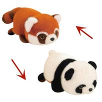 Simuliacinis dvipusis panda į meškėną pliušinis žaislas Mielas raudonasis panda minkšta pagalvė Vaikams Kūdikio Gimtadienio Kalėdų Dovana 25cm