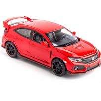 1/32 liejimo lydinio „Honda Civic“ automobilių modelio žaislas, atitraukiamas lengvojo lydinio automobilis su šviesomis ir garsu, atvirų durų dovana vaikams, 3–5 m. 1/32-Size:15.5*7*4.8cm raudona