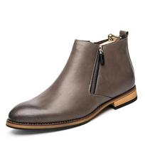 Naujos Mados Vyriški Batai Oda Verslo Batai Vyras Vintažiniai Laisvalaikio Klasikiniai Formalūs Šoniniu Užtrauktuku Chelsea Batai Vyrams Zapatos De Hombre 39 pilka spalva