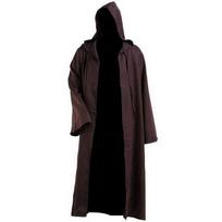 Vyriškas suaugusiųjų Helovino kostiumas su gobtuvu, apsiaustas Cape Jedi Cosplay chalatas S kava