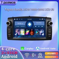 7 colių automobilio radijas Android Carplay skirtas Toyota Corolla E120 2000-2006 BYD F3 automobiliniam daugialypės terpės grotuvui Autoradio 2+64GB 1+32GB juoda