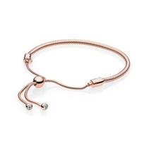 925 Silver Beads Charm Adjustable Snake Bone Chain Bracelet Simple Classic DIY Accessory Base Bracelet Adjustable auksas