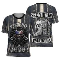 Vikingų mitas Valhala Totemas Marškinėliai 3D Vyriški Asmenybės Gatvės drabužiai Apvalia kakle Y2k Viršūnės Vasaros Mada Šauni Tatuiruotė Unisex Drabužiai S