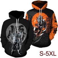 Nauji Dragon Ball Z Goku gobtuvai DBZ 3D spausdinti megztiniai su gobtuvu Vyriški spausdinti palaidi megztiniai megztiniai S