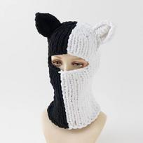 Mada Moteriškas Megztas Visą Veidą Slidinėjimo Šalikas Nėrimo Balaklava Žieminis Šiltas Kawaii Mielos Triušio Ausytės Megzta Balaklava Veido Dengimo Kaukė 56-58cm