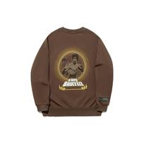 Li Ning X Bruce Lee Collaboration Kung Fu Series Pattern Printed Round Neck Loose Pullover Sweatshirt Unisex sweatshirt Clay-Brown AWDTC75-2 S
