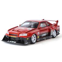 1/24 Nissan Skyline GTR-R34 S15 Alloy Racing Car Modified Vehicles Diecast Metal Car Model Sound and Light Childrens Toy Gift C354 raudona
