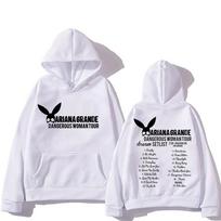 Ariana Grande gobtuvas rudeniui/žiemai Gotika Patogūs megztiniai ilgomis rankovėmis Hip Hop Drabužiai Sudaderas Hooded Punk Hoody XS balta