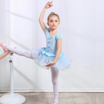 Elegantiška mergaičių baleto suknelė pavasario rudeniui ilgomis rankovėmis šokių suknelė sportinė suknelė Vaikų mažylių gimnastikos treniruotėms šokių pėdkelnės 160cm mėlyna