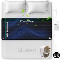 Įžeminimo kilimėlis lovai, 27'' × 60'', miegui ir skausmui malšinti patalpose su įžeminimo laidu UK Plug juoda