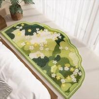 Žalias Kilimas Prie Lovos Kilimas Sutirštintas Pliušinis Kambario Pagrindinio Miegamojo Prie Lovos Po Lova Netaisyklingas Grindų Kilimėlis 40cm * 120cm