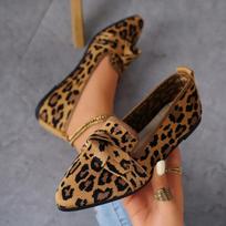 Moteriški batai Leopardo rašto plokščiapadžiai Smailianosiai plokšti kasdieniai loferiai Retro įsispiriami moteriški batai Ėjimo sportiniai batai Zapatillas Mujer 37 leopardo rašto spalva