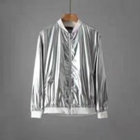 Vyrų vienspalvis laisvas kasdienis švarkas - Ryškus pavasario ir rudens pasirodymų drabužis Pants 3XL sidabras