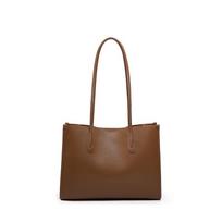 Genuine Leather Women's Soft Tote Bag 2024 - High-End Large Capacity Cowhide Shoulder Bag aukso rudos spalvos