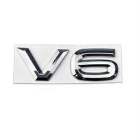 ABS V6 Logotipas Automobilio Priekinių Grotelių Ženklelis Galinio Bagažo Emblema Šoninis Lipdukas skirtas Passat Phaeton CC R32 R36 Touareg Teramont V6-Silver（Sticker）