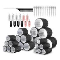 49Pcs/Set Self Grip Hair Roller with Clip Rat Tail Comb juoda