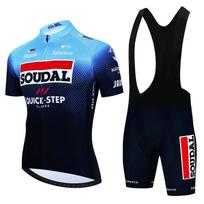 Vyriškas dviratininko aprangos komplektas SOUDAL Quick Step Drabužiai 2025 Dviračių drabužiai Vasariniai dviračių marškinėliai Dviratininko striukė Vyriški pavasariniai šortai su petnešomis S