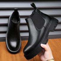 Chelsea Batai Vyriški Ankle Boots Žieminiai Šilti Vyriški Batai Ruduo Žiema Natūralios Odos Batai Vyras Žieminiai Batai Homme Batai 38 juoda