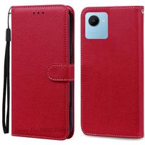 Skirta Realme C30 dėklas Realme C30S telefono dėklas Piniginės dangtelis Skirta OPPO Realme C30S C30 s Dėklas Atverčiamas dangtelis Skirta RealmeC30 Coque Fundas For Realme C30 C30S tamsiai raudona spalva