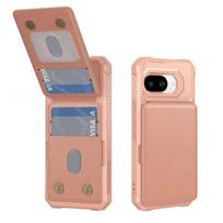 Dėklas Google Pixel 9A Piniginė Kortelių Laikiklis RFID Blokavimas Magnetinis Telefono Dėklas Google Pixel 9 Pro XL 8A 8Pro 7A 7Pro 9A Google Pixel 9a rožinio aukso spalvos