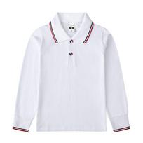 Vaikiški medvilniniai polo marškiniai ilgomis rankovėmis mokyklinei uniformai 110 cm