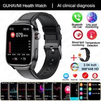 2025 Naujas Šlapimo Rūgšties Kraujo Lipidų Išmanusis Laikrodis Vyrams EKG+PPG Pulso Kraujospūdžio Bluetooth Skambutis Sportui Xiaomi Sveikatos Stebėjimo Laikrodis Black Leather