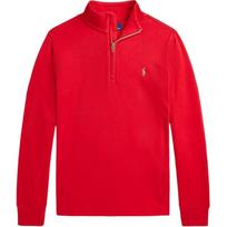 Polo Ralph Lauren džemperis su logotipu, stovintys apykaklės, pusiau užtraukiamas, ilgomis rankovėmis, vaikiški viršutiniai drabužiai, raudonas 323952436-004 XL red