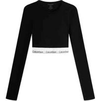 Calvin Klein Modern Gravity Diržas Apvalus kaklas Paprastas Patogus Raidės Ilgomis rankovėmis Pagrindinis marškinėlis Moteriški viršutiniai drabužiai Space-Black QF8009-UB1 M white